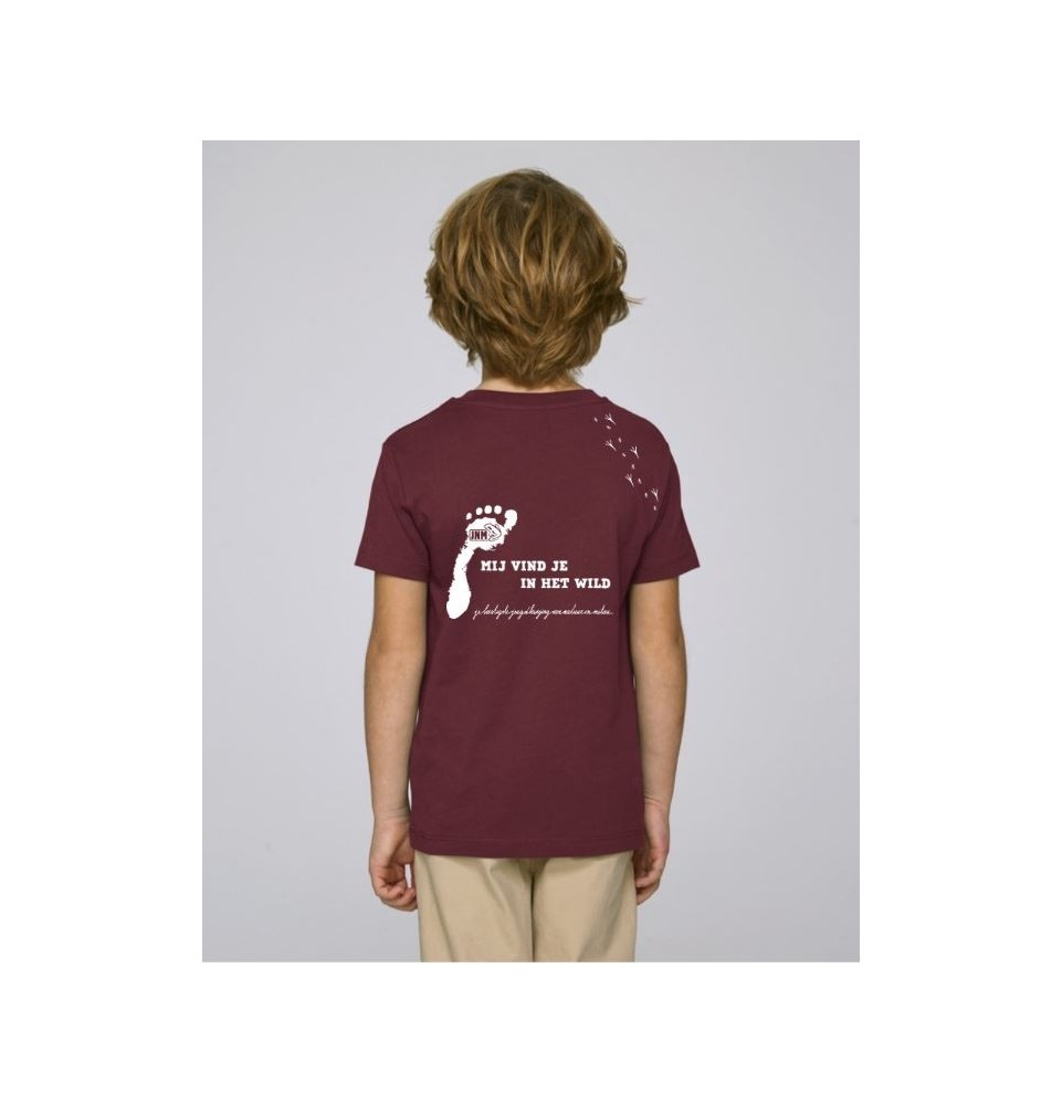 JNM Kinder T-Shirt 'Mij vind je' Bordeaux