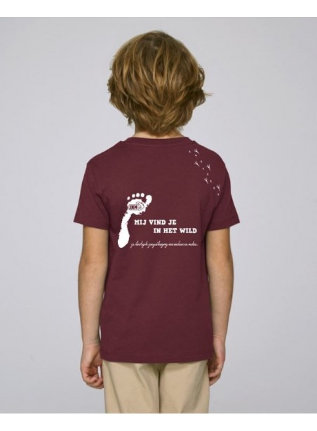 JNM Kinder T-Shirt 'Mij vind je' Bordeaux